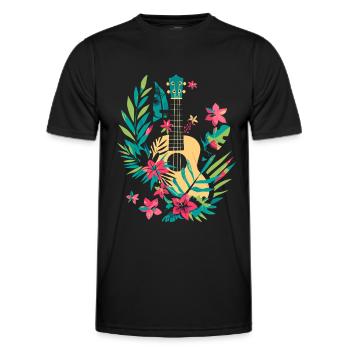 Ukulele Comic Look - Männer Funktions-T-Shirt - Schwarz - Vorne - AI Model Male 178 dark (178cm)
