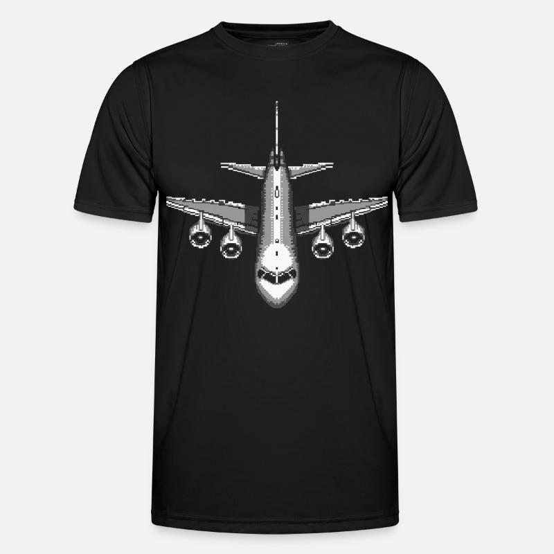 Flugzeug Pixel Kunst Männer Funktions-T-Shirt