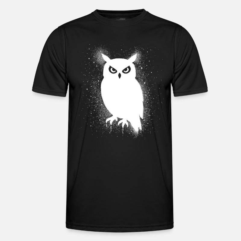 Lustige Eule - Männer Funktions-T-Shirt - Schwarz