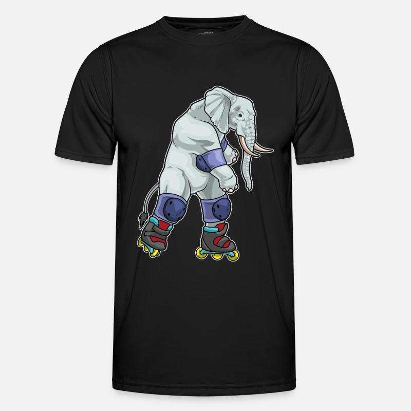 Elefant Inline skating Inline skates - Männer Funktions-T-Shirt - Schwarz