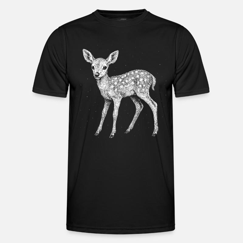 Rehkitz - Männer Funktions-T-Shirt - Schwarz