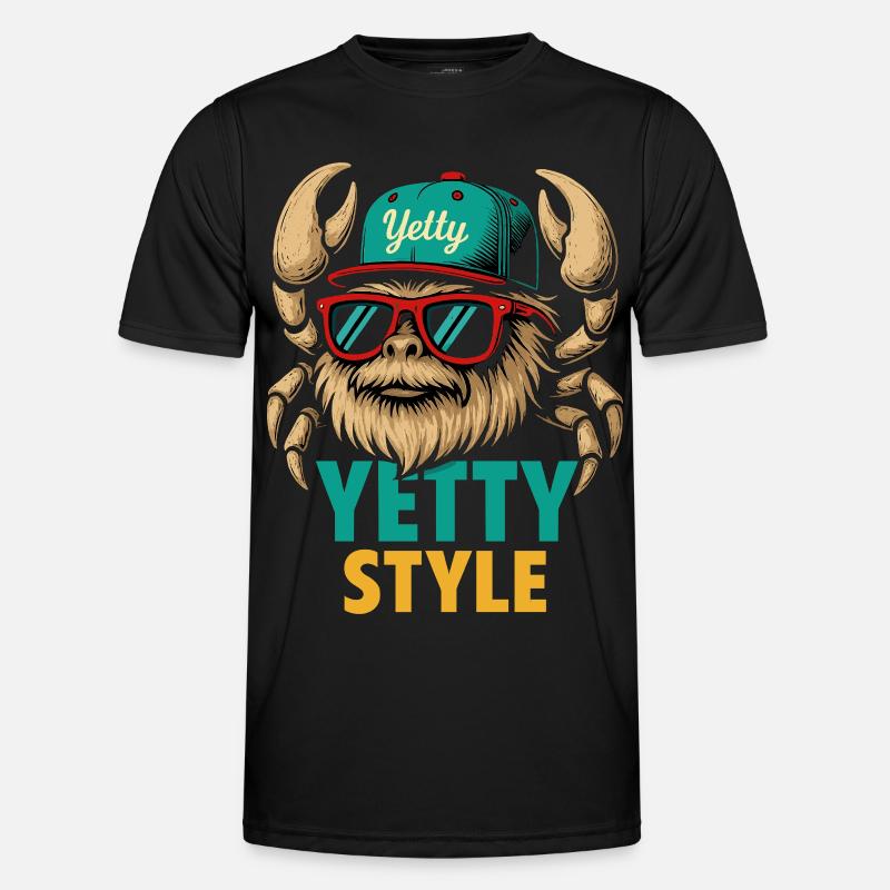 Yetty Style Yeti Graphic - Männer Funktions-T-Shirt - Schwarz