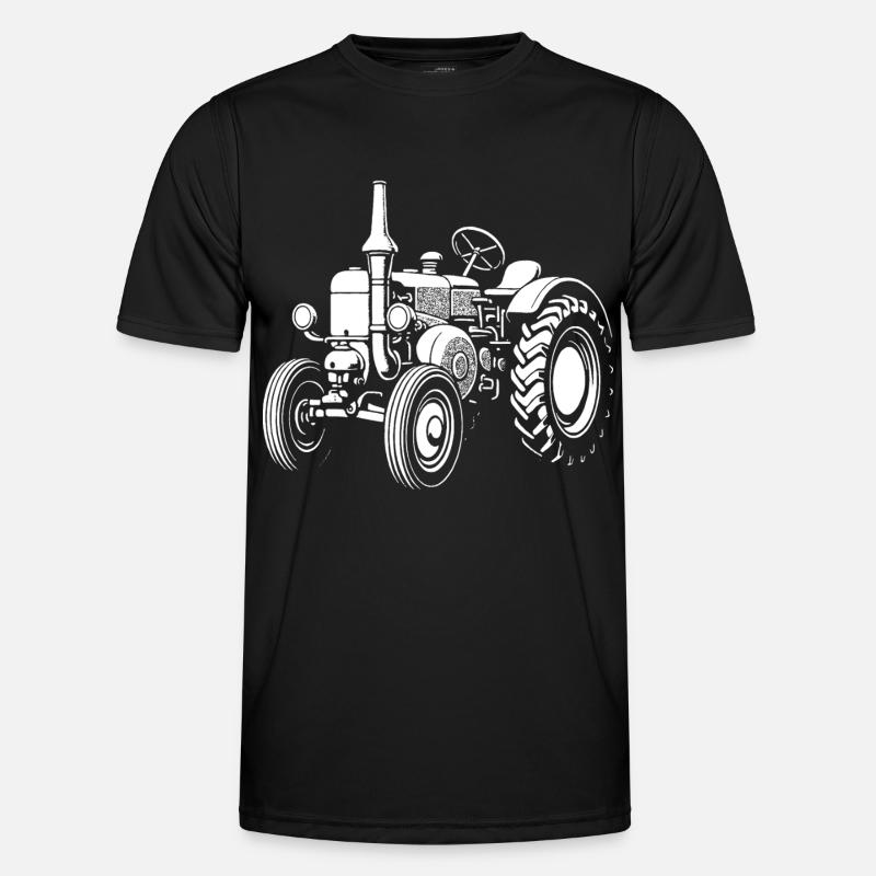 Nostalgischer Ackerheld - Männer Funktions-T-Shirt - Schwarz