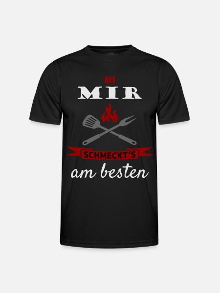 Bei mir schmeckt's am besten - Männer Funktions-T-Shirt - Schwarz