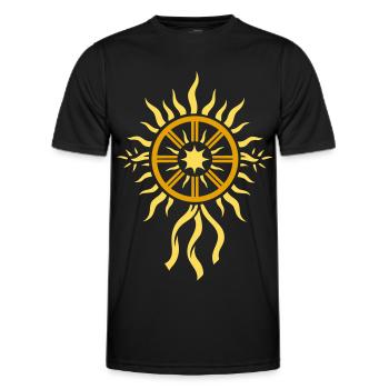 Sonnenrad Symbol - Mittsommer Feuerrad - Männer Funktions-T-Shirt - Schwarz - Vorne - AI Model Male 178 dark (178cm)