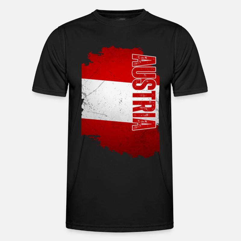 Vertical Austrian flag, Austrian pride - Men's Functional T-Shirt - black