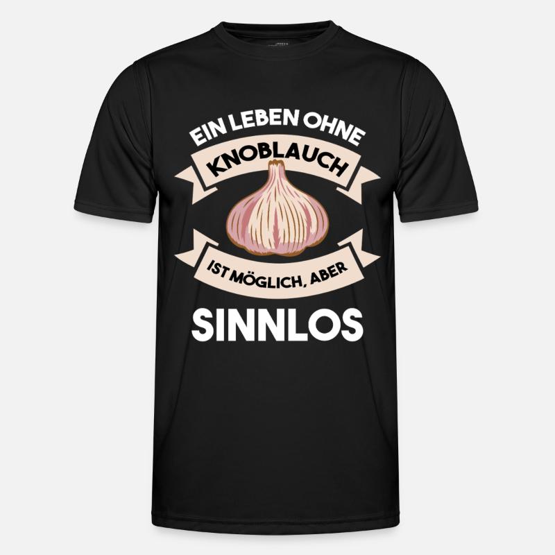 Pointless without garlic - Men's Functional T-Shirt - black