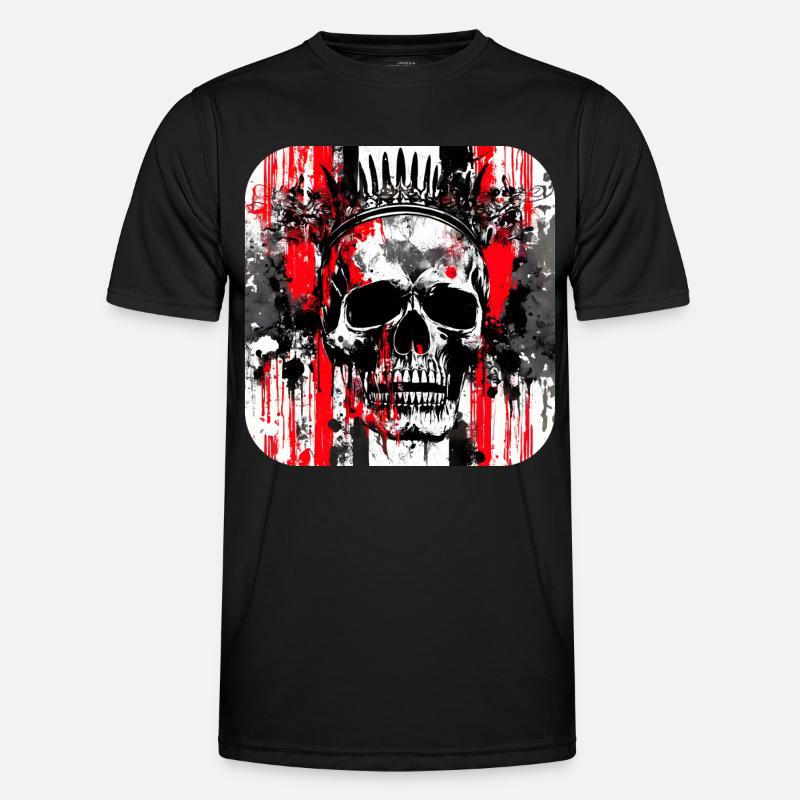 Crown Head Graffiti Skull - Men's Functional T-Shirt - black