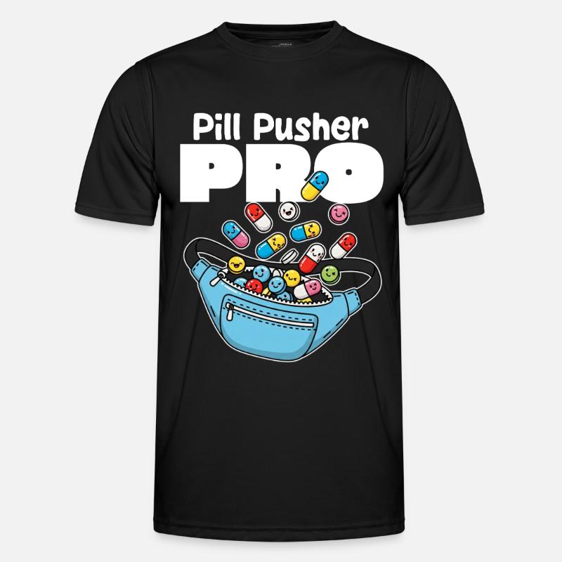 PILL PUSHER PRO - KRANKENSCHWESTER GESCHENK - Männer Funktions-T-Shirt - Schwarz