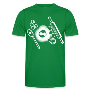 Dessin des ingrédients de cuisson - T-shirt sport Homme - vert - Devant - AI Model Male 178 dark (178cm)