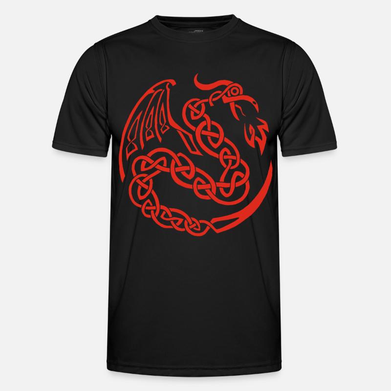 Dragon celte rouge T-shirt sport Homme
