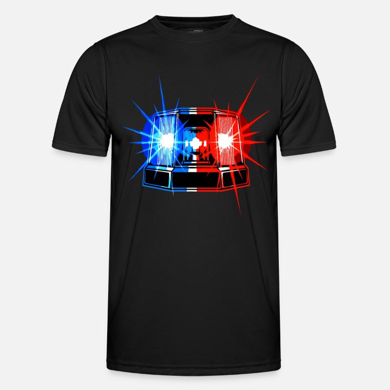 Blue Light Siren – Emergency Warning System - Men's Functional T-Shirt - black