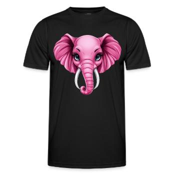 Mignon éléphant rose rose :) - T-shirt sport Homme - noir - Devant - AI Model Male 178 dark (178cm)