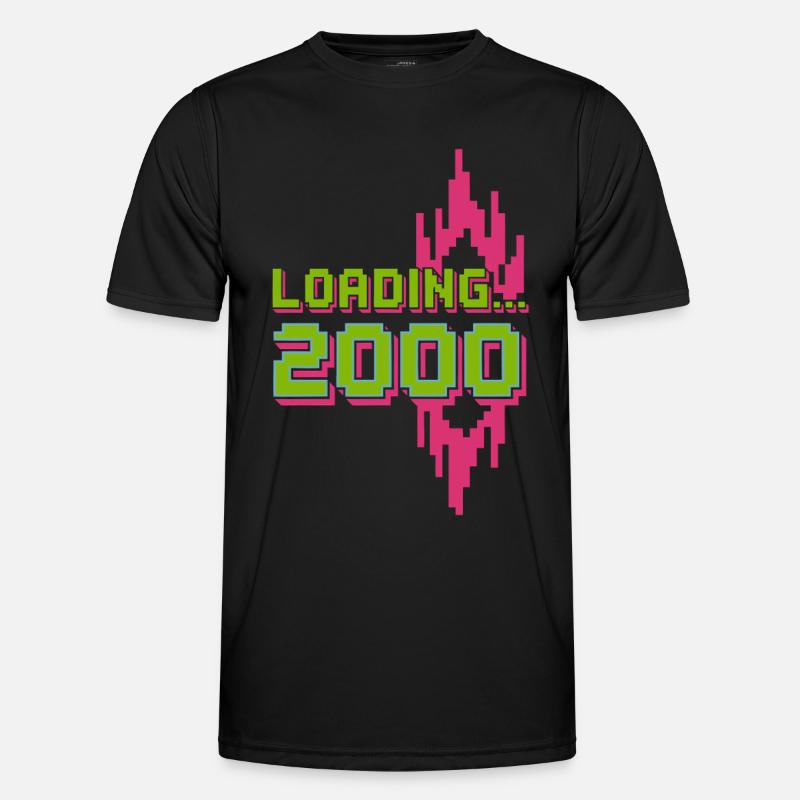Retro Pixel Loading 2000 Design - Männer Funktions-T-Shirt - Schwarz