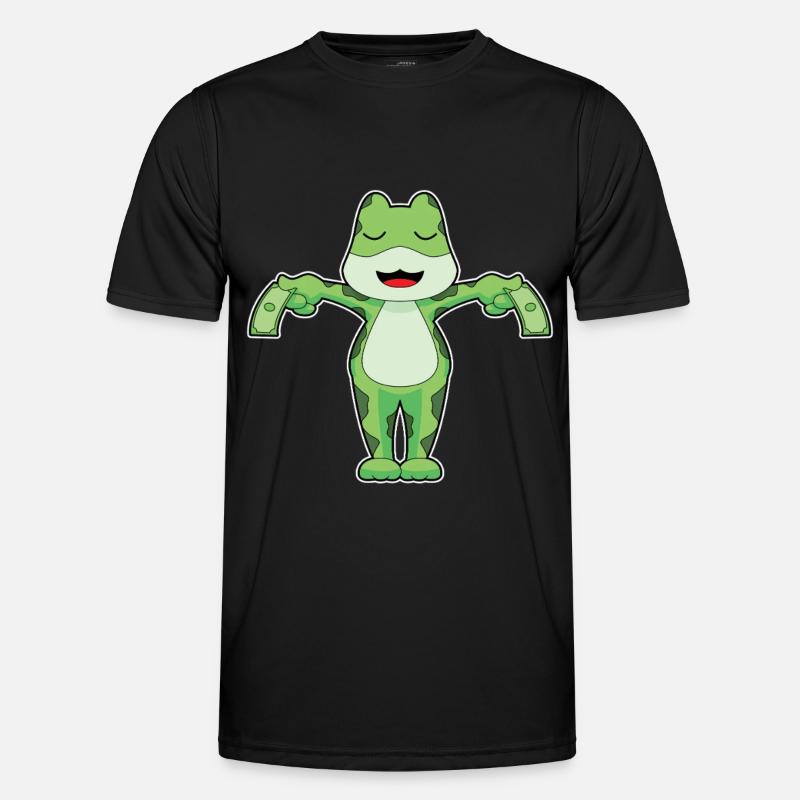 Frosch Banknote - Männer Funktions-T-Shirt - Schwarz