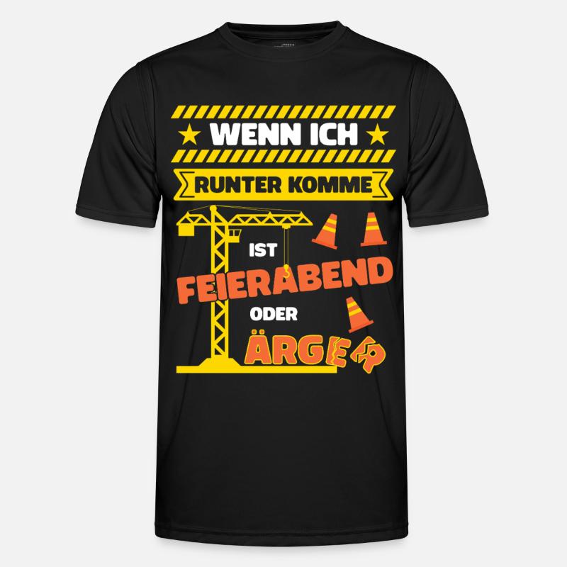 Kranfahrer Kranführer Spruch Feierabend Ärger - Männer Funktions-T-Shirt - Schwarz