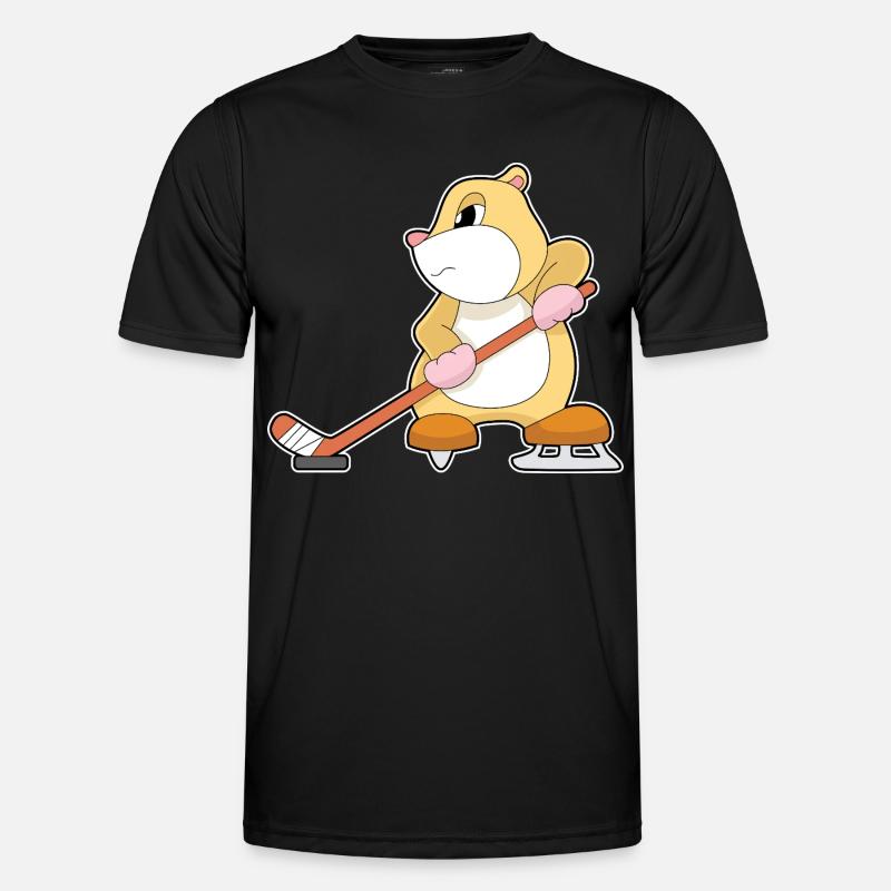 Hamster Eishockey Eishockeyschläger - Männer Funktions-T-Shirt - Schwarz