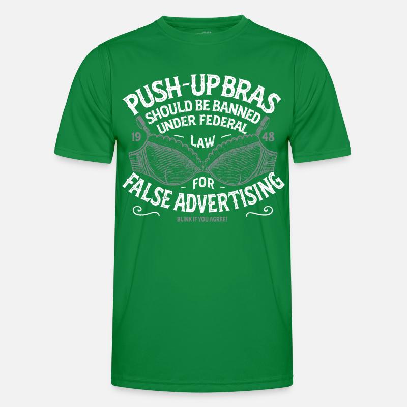 Push Up BHs - Gefälschte Werbebotschaft Männer Funktions-T-Shirt