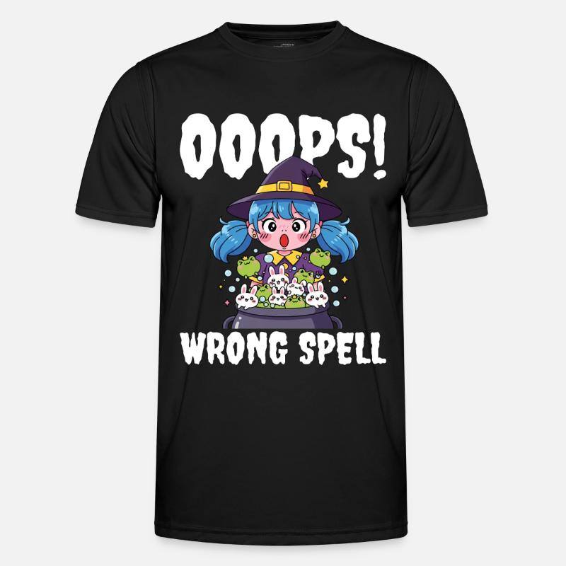 OOOPS! WRONG SPELL - WITCH HALLOWEEN - Men's Functional T-Shirt - black