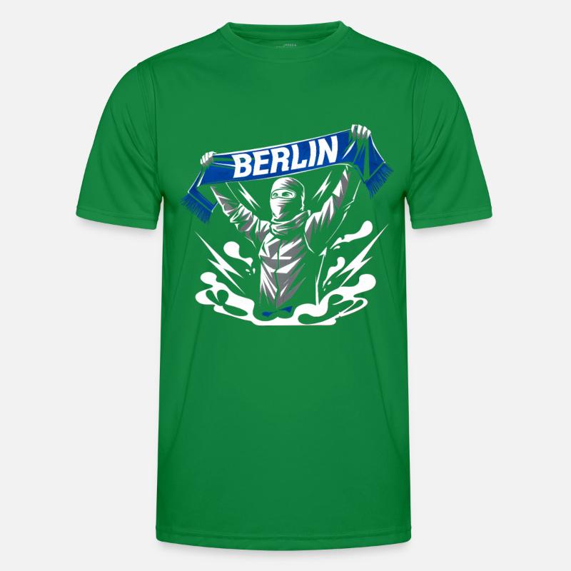 Stylized Neon Graffiti Berlin Scene Men's Functional T-Shirt