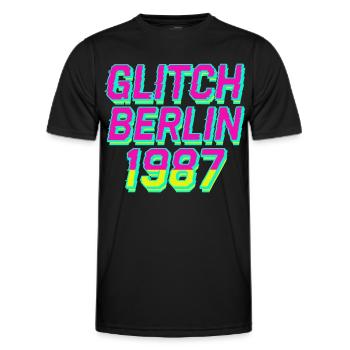 Glitch, Berlin 1987 - Men's Functional T-Shirt - black - Front - AI Model Male 178 dark (178cm)