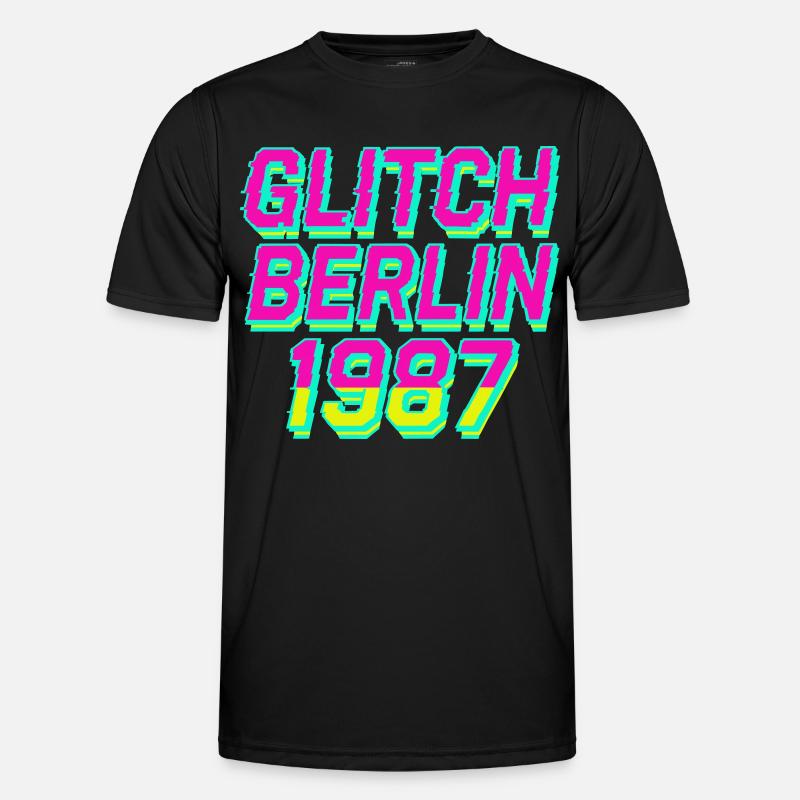 Glitch Berlin 1987 Männer Funktions-T-Shirt