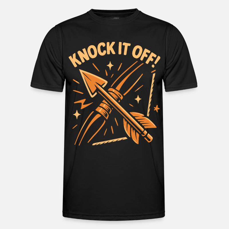 Bogenschießen Bogen Bogenschütze Knock It Off - Männer Funktions-T-Shirt - Schwarz