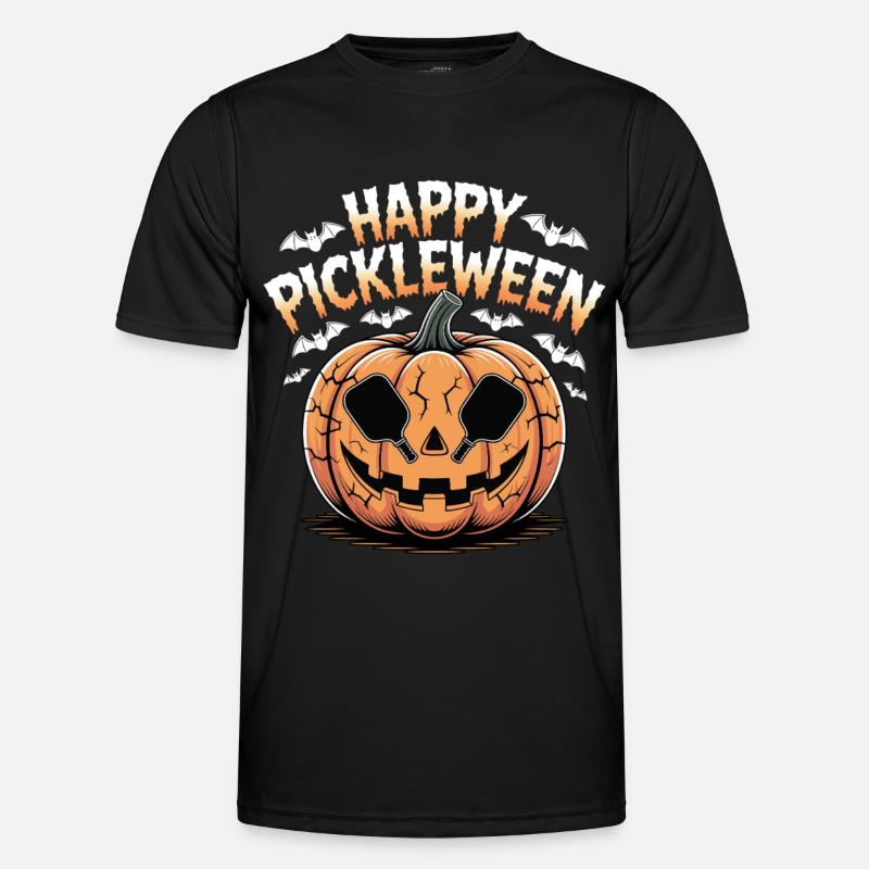 Pickleween Pickleball Playing Funny Halloween - Men's Functional T-Shirt - black