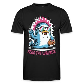 Walross Punk Rocker Halloween  - Männer Funktions-T-Shirt - Schwarz - Vorne - AI Model Male 178 dark (178cm)