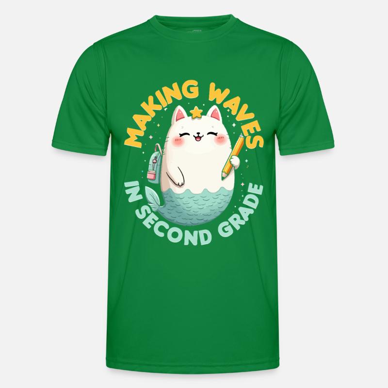 Mermaid Making Waves In Second Grade Men's Functional T-Shirt