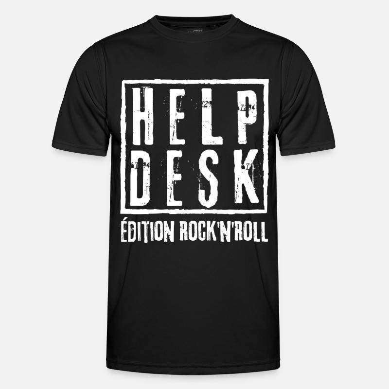 HELPDESK Rock N Roll Edition - Männer Funktions-T-Shirt - Schwarz