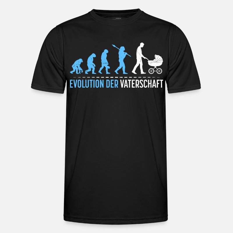 Werdender Vater EVOLUTION DER VATERSCHAFT Lustig - Männer Funktions-T-Shirt - Schwarz