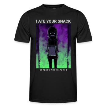 Phonk d'anime effrayant J'ai mangé ton goûter - T-shirt sport Homme - noir - Devant - AI Model Male 178 dark (178cm)