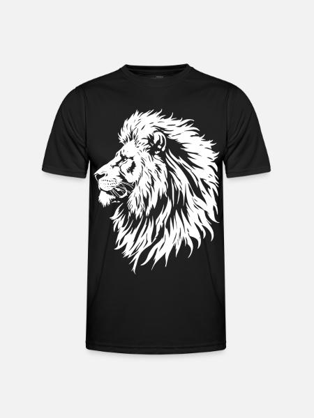 Majestic Lion Head Black and White - Men's Functional T-Shirt - black