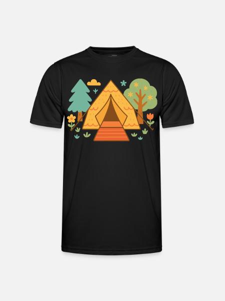 Fun camping adventure under the stars - Men's Functional T-Shirt - black