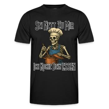Koch Motiv Lustiger Spruch Skelett Geschenk Küche - Männer Funktions-T-Shirt - Schwarz - Vorne - AI Model Male 178 dark (178cm)
