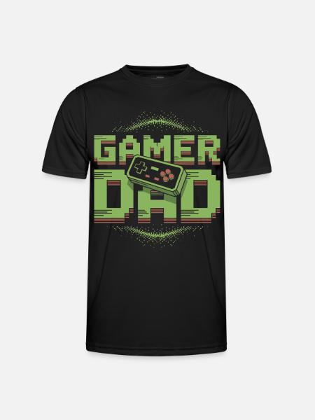 Gamer Dad Pixel Art Design - Men's Functional T-Shirt - black