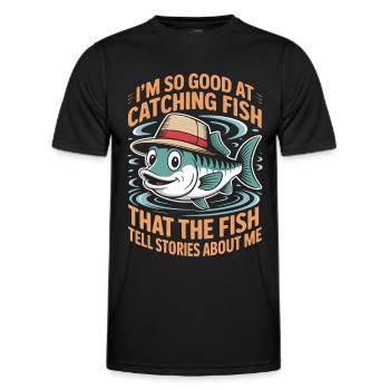 Je suis tellement doué pour attraper du poisson que le - T-shirt sport Homme - noir - Devant - AI Model Male 178 dark (178cm)