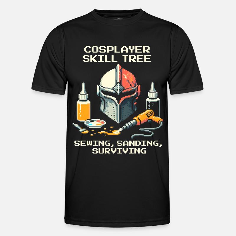 Skilltree: Sewing, Sanding, Survival | Cosplay - Men's Functional T-Shirt - black