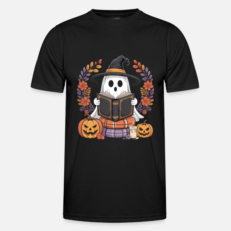 Witch Pumpkin Ghost Reader Design - Men's Functional T-Shirt - black