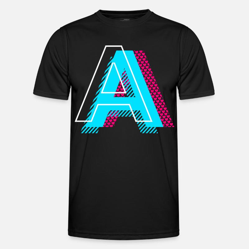 Anfangsbuchstabe A Männer Funktions-T-Shirt