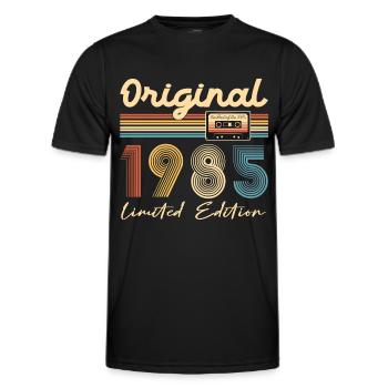 40e anniversaire 40 ans Original 1985 - T-shirt sport Homme - noir - Devant - AI Model Male 178 dark (178cm)