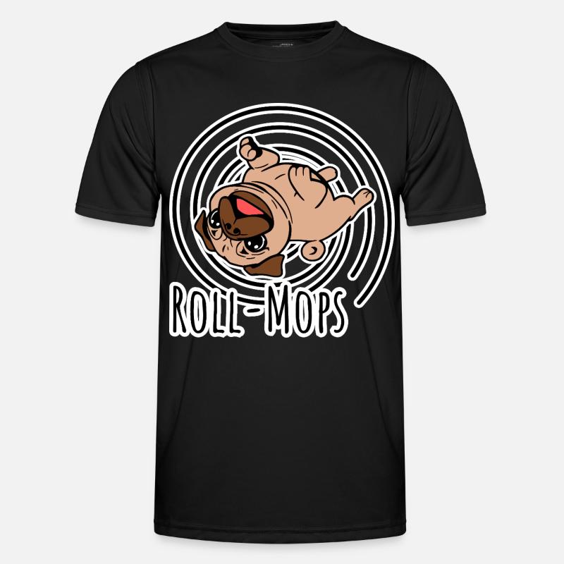 Rolling Pug - A Rolling Pug - Men's Functional T-Shirt - black