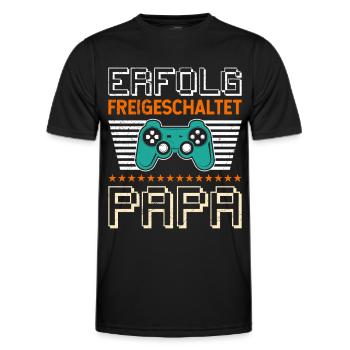 Gambler Dad SUCCÈS DÉBLOQUÉ Drôle - T-shirt sport Homme - noir - Devant - AI Model Male 178 dark (178cm)