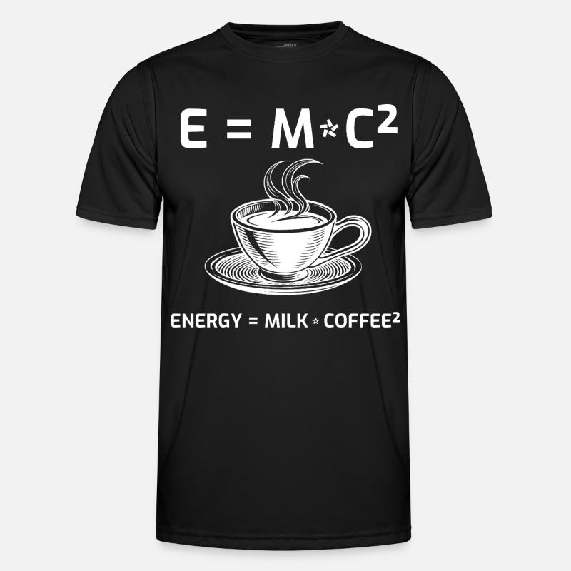 Kaffeetrinker Kaffeeformel E=MC2 - Männer Funktions-T-Shirt - Schwarz