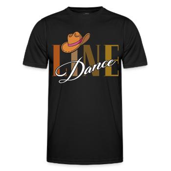 Line Dance Cowboy Tee - Männer Funktions-T-Shirt - Schwarz - Vorne - AI Model Male 178 dark (178cm)