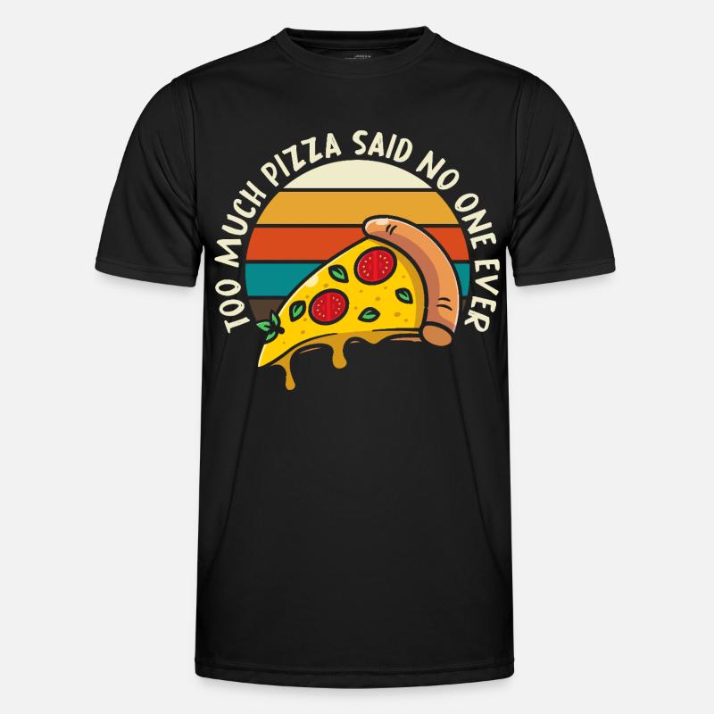 Pizza Meme Retro Sunset - Men's Functional T-Shirt - black