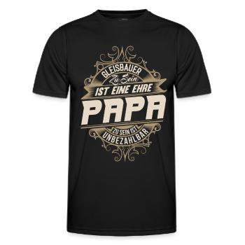 Gleisbauer Papa - Männer Funktions-T-Shirt - Schwarz - Vorne - AI Model Male 178 dark (178cm)
