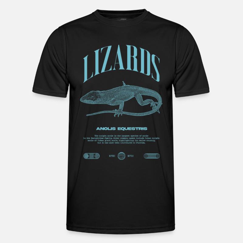 Cuban Knight Anole Reptile Keeper Lizard - Men's Functional T-Shirt - black