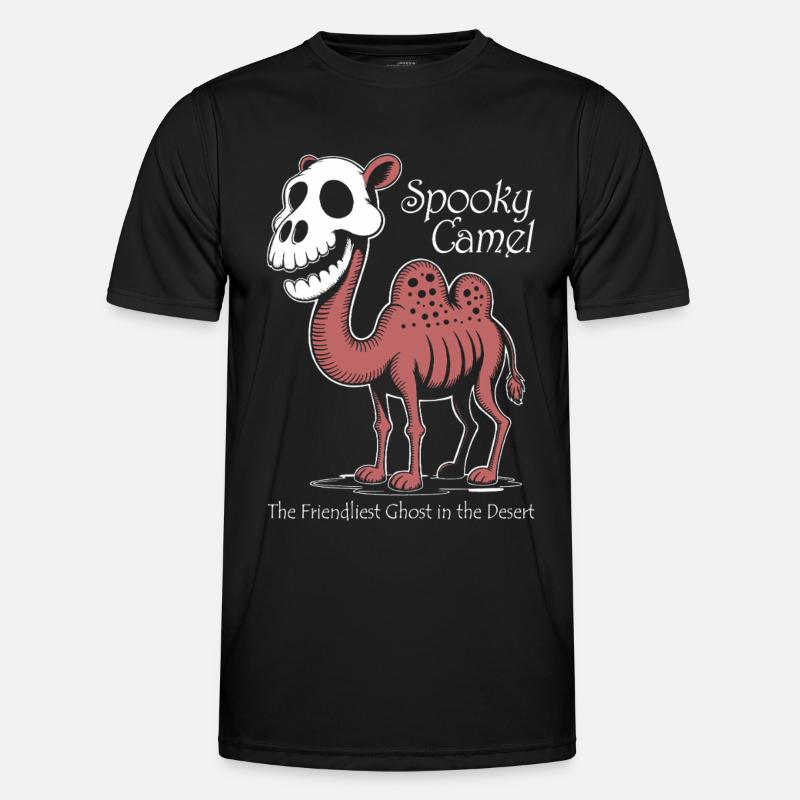 Spooky Camel Ghost in Desert - Men's Functional T-Shirt - black